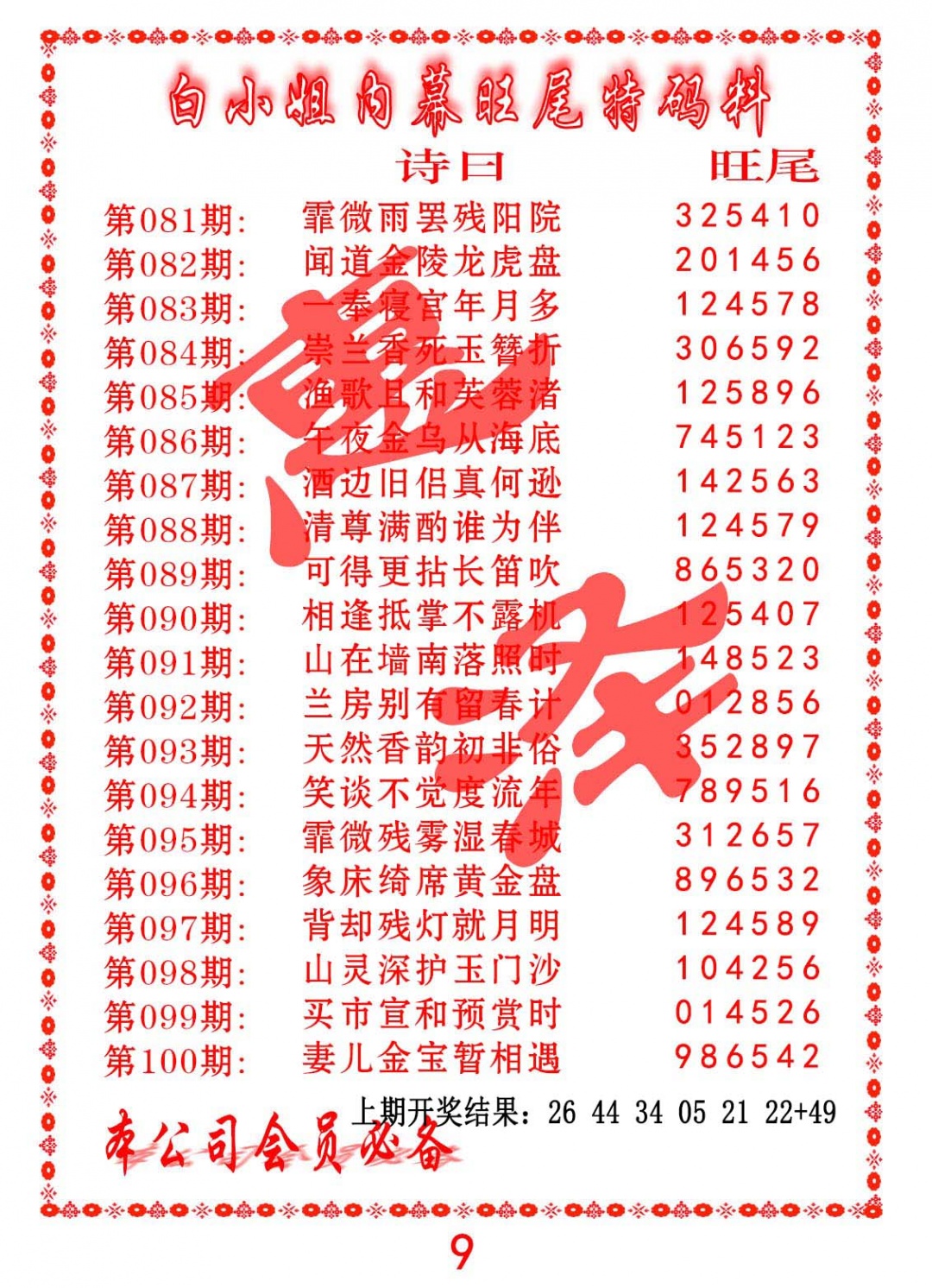 090期内幕旺尾特码料[图]